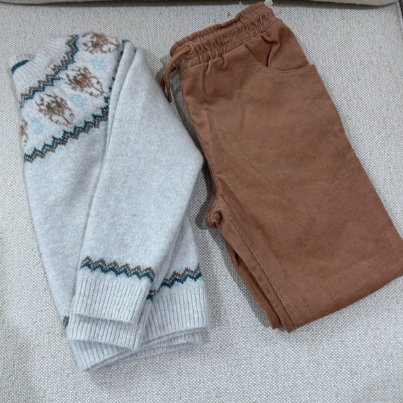 Tommy Bahama 2T Boys Christmas Two Piece Corduroy Pants Deer Sweater NWOT - Picture 4 of 5